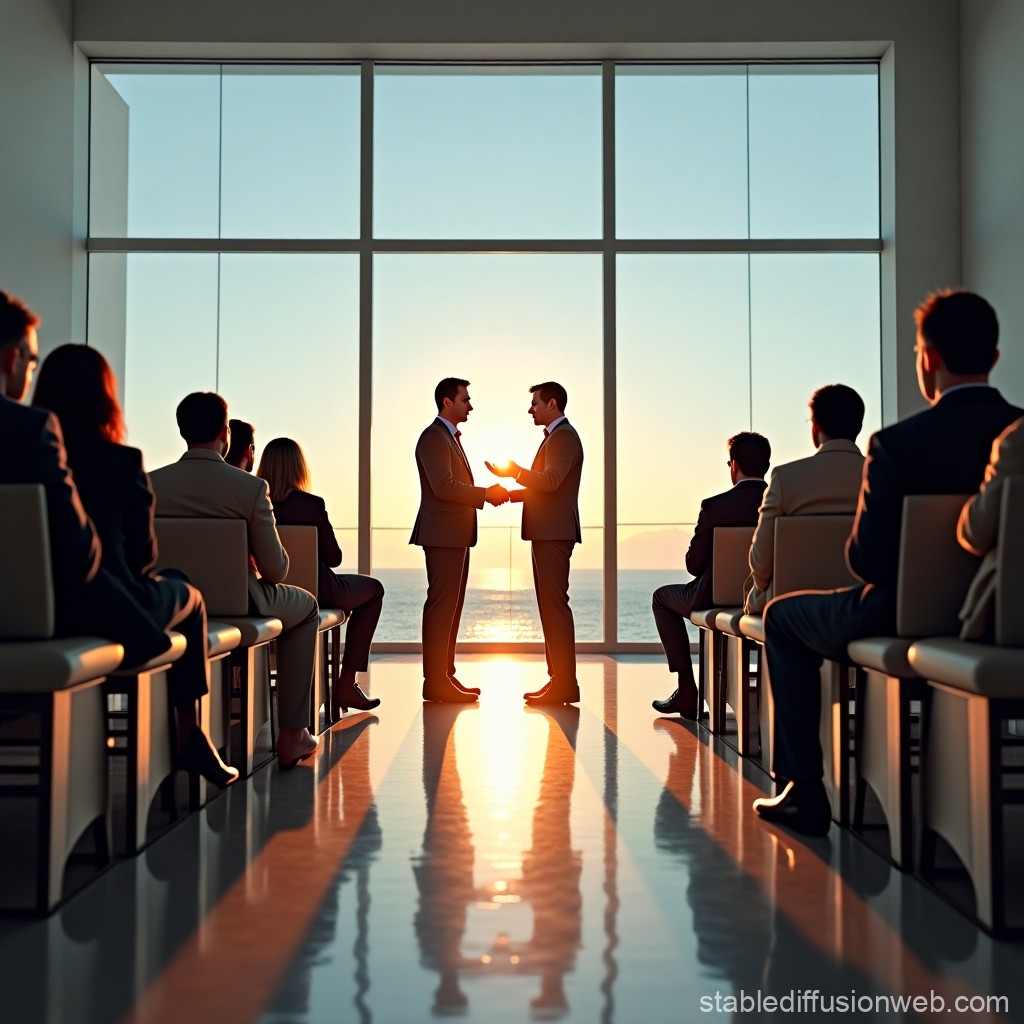 Asesores dandose la mano